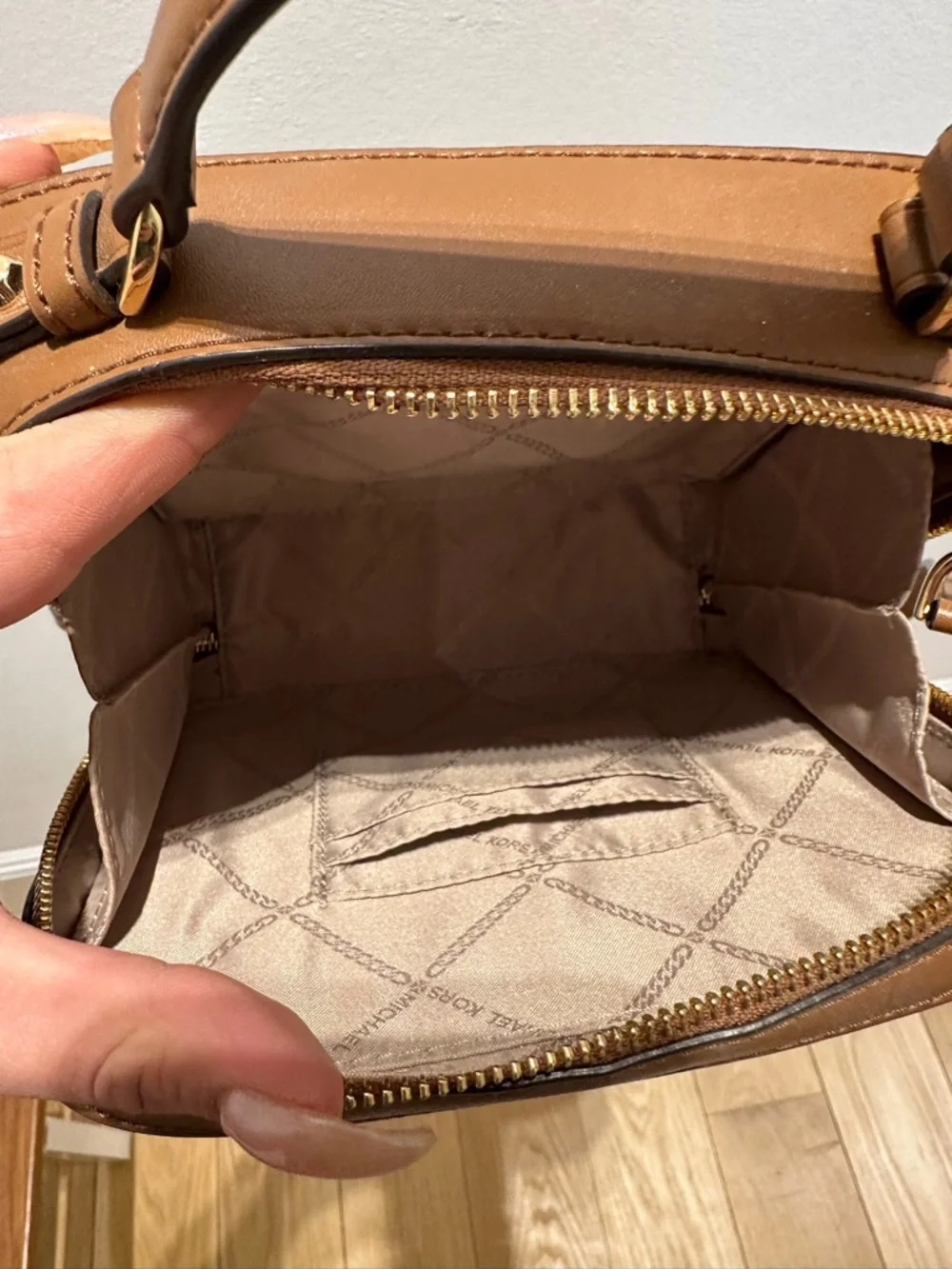 Michael Kors Brown Leather Top-Handle Crossbody Bag - Picture 6 of 7